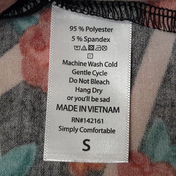 Lularoe Top Womens Small Red Irma Floral Tunic Stretch Short Sleeve New - Picture 11 of 11